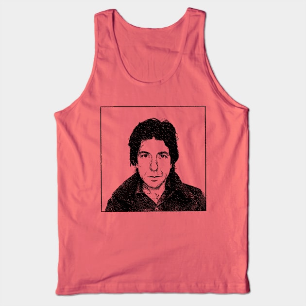 8bit Retro Leonard Cohen Fan Tank Top by DankFutura